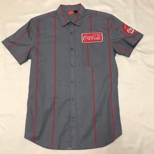 Coca Cola Mens L Short Sleeve Button Down Uniform